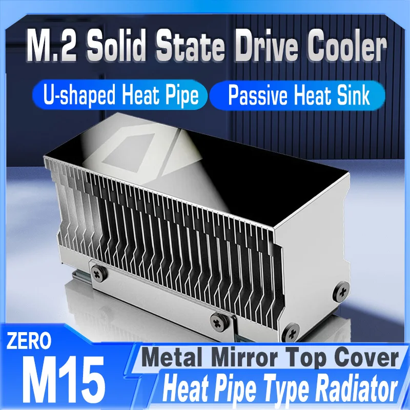 ID-COOLING ZERO-M15 M.2 SSD Radiator Aluminum Alloy Passive Cooling Heat Sink with Thermal Pad 2280 Solid State Drive Heatsink