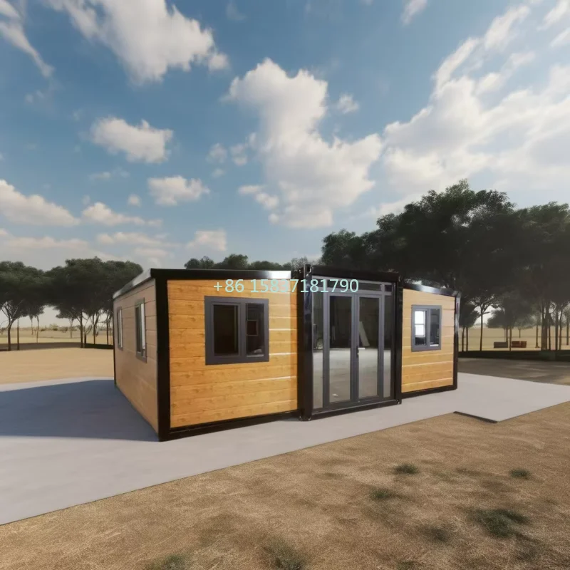 Casa de contêiner moderna expansível dobrável casa pré-fabricada villa construída painéis sanduíche de aço pacote plano design de casa 20 pés pequena casa