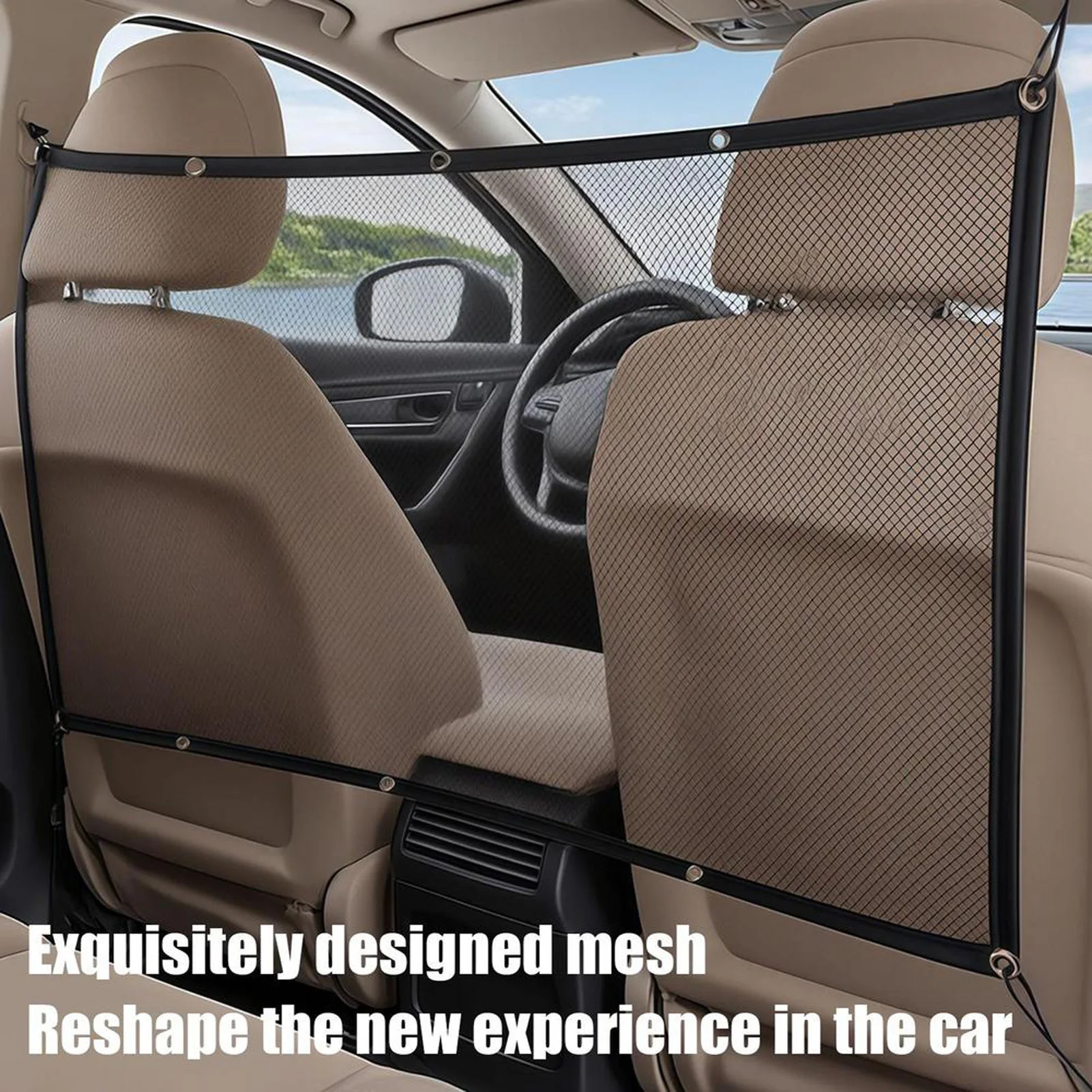 Pet Car Barrier Safety Net for Backseat Protection Dog and Child Restraint Vehicle Divider Travel Driving Secure Supplies