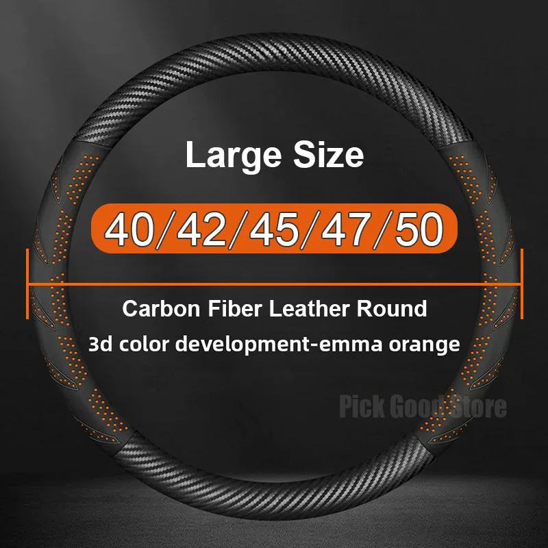 Large Size Truck Bus Carbon Fiber Steering Wheel Cover For Volvo Benz Arocs MAN IVECO ISUZU Dongfeng Car Interior Accessories