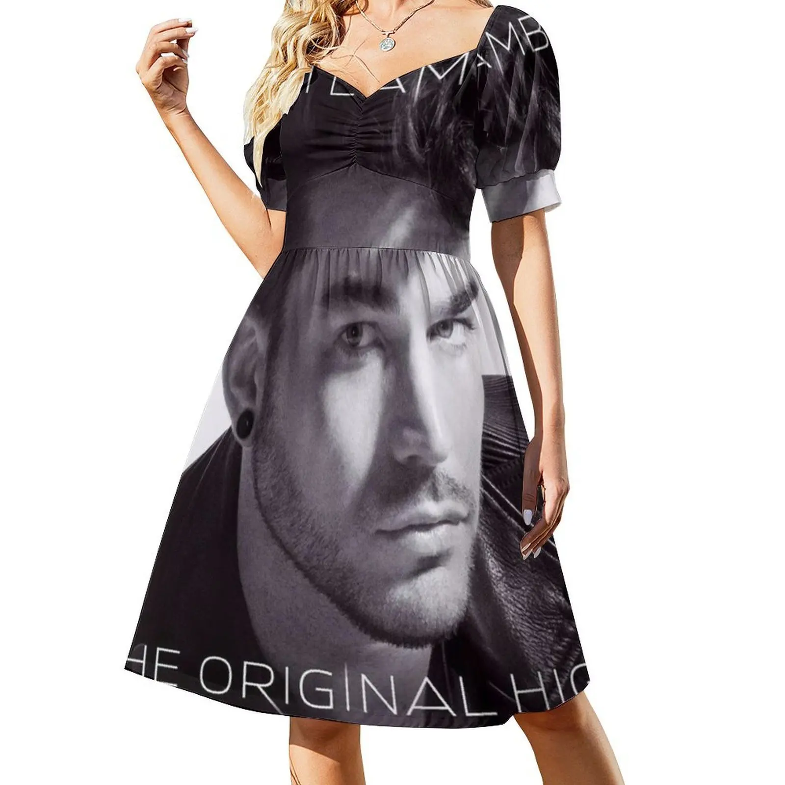 فستان آدم لامبرت الأصلي الكوري العالي غير الرسمي للنساء فساتين مكتب يومية بسيطة للسيدات آدم لامبرت الصوتي لايف