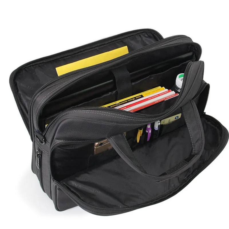 Mallette d\'affaires étanche en tissu Oxford pour hommes, sac d\'ordinateur portable, sacs à main pour ordinateurs, portefeuilles d\'affaires, sacs de