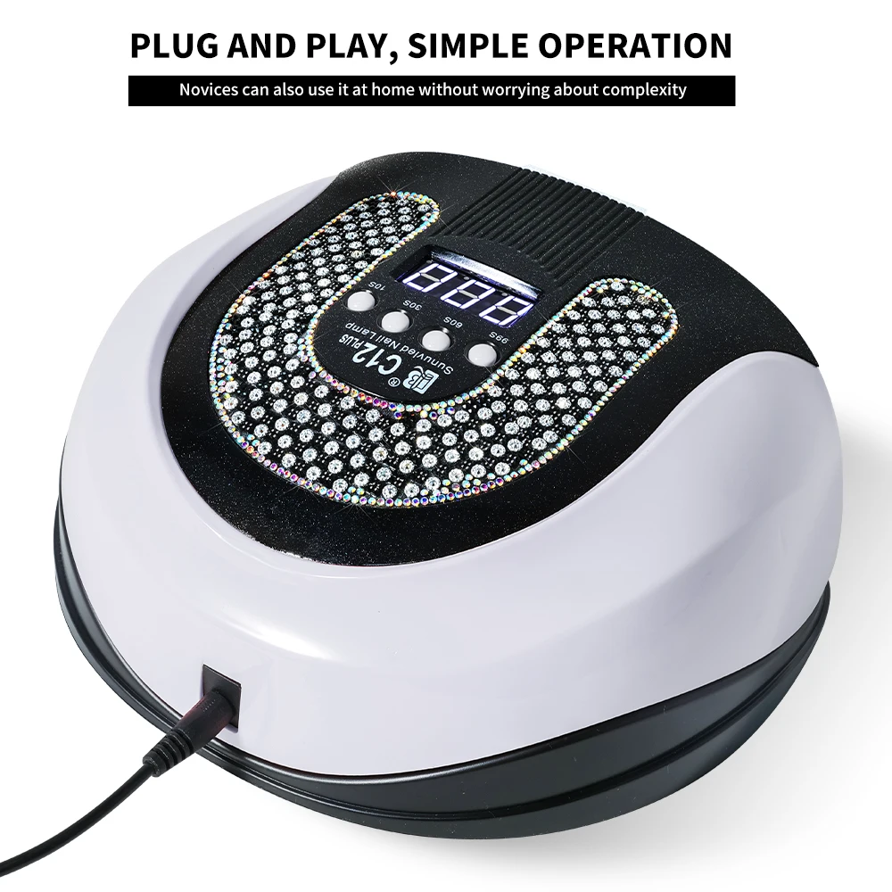 LIMEGIRL Professional Nail Drying Lamp With 57LEDS Smart LCD Screen White Pink Purple for Manicure Gel Polish UV Drying Machine