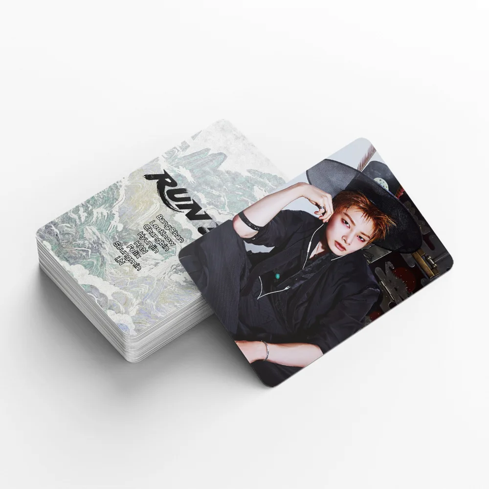92 K-pop boy group mini cards, 'RUN IT' song merchandise, 3-inch photo cards, celebrity stickers, LOMO cards, fan gifts