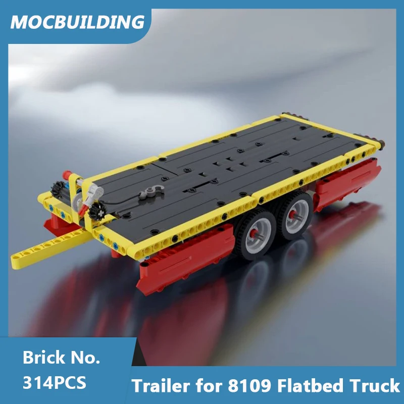 MOC Building Blocks Trailer for 8109 Flatbed Truck Model DIY Assembled Bricks Creative Educational Collection Toys Gifts 314PCS