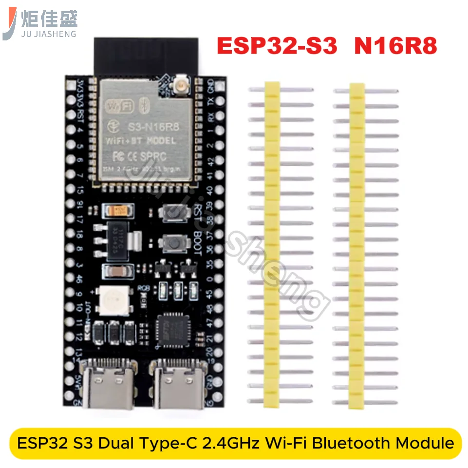 ESP32-S3 Dual Type-C Entwicklungsboard-Modul N16R8 N8R8 Antennenbasis und ESP32 S3 44-Pin Erweiterungsboard Kombinations-Kit – Detail 1