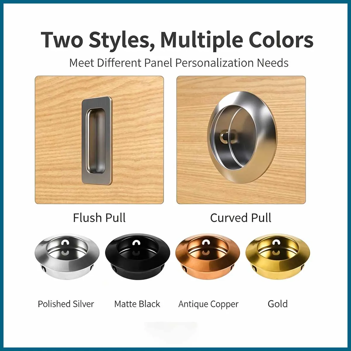 Stainless Steel Circular Handle Drawer Cabinet Door Sliding Door Concealed Embedded Invisible Small Handle Opening 35mm
