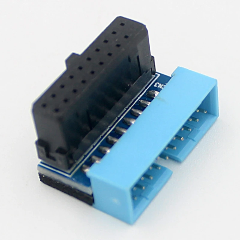 2Pcs USB3.0 19/20Pin Steering Joint Socket Desktop Computer Motherboard Vertical Pin Holder 90 Degree Elbow Plug