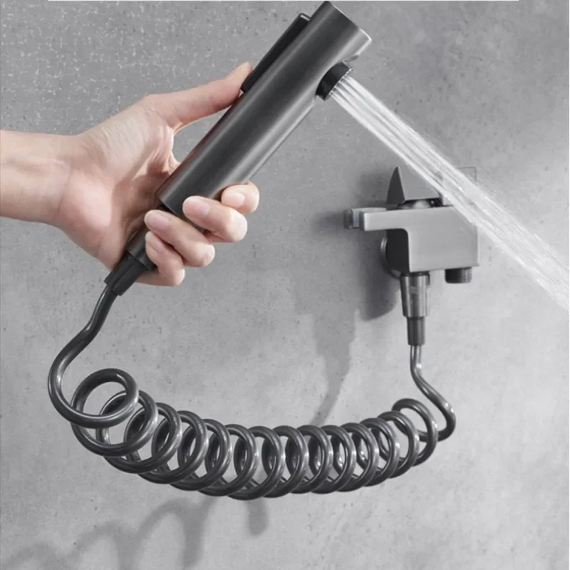 Premium Toilet Bidet Sprayer Faucet, 1 in 2 Out Water Inlet Valve, Bathroom Toilet Cleaning Sprayer, 3 Colors Available