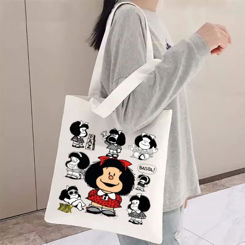 Mafalda Women Shoulder Bags Print Canvas Handbag The Ears Tour Luggage Bag, Fashion Tote Bag,Taylor Merch Shoulder Bag