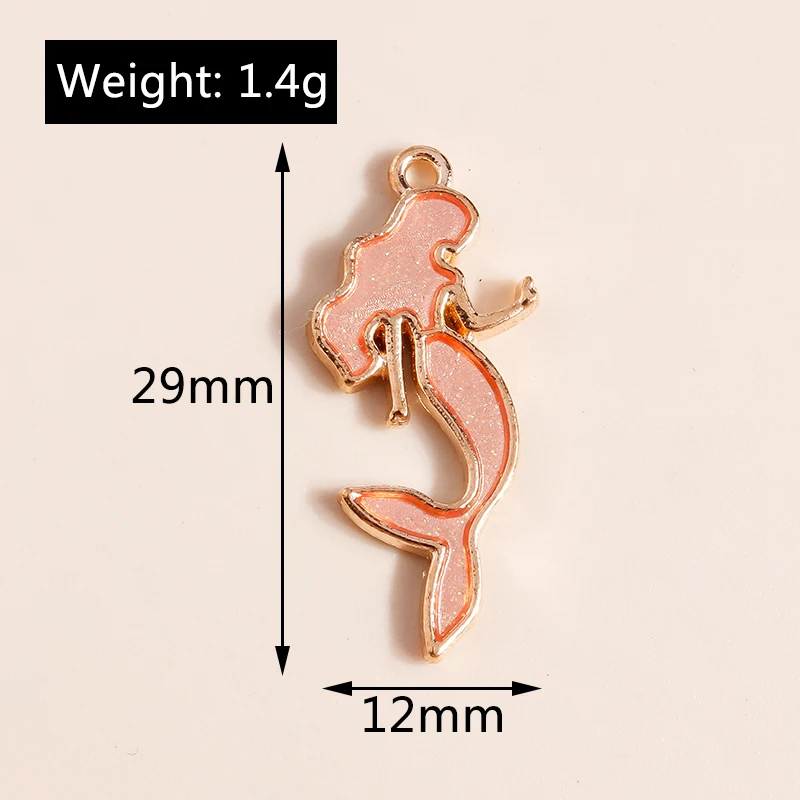 20 Stück niedliche, gemischte Emaille-Muschel-Meerjungfrauen-Anhänger für die Schmuckherstellung, geeignet für Ohrringe, Halsketten, Armbänder und DIY-Bastelarbeiten. – Detail 9