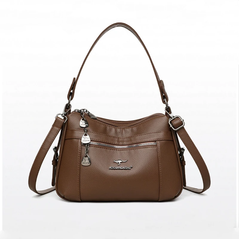 Simple single - shoulder and cross - body bags with multiple compartments and large capacity, designed for middle - aged moms