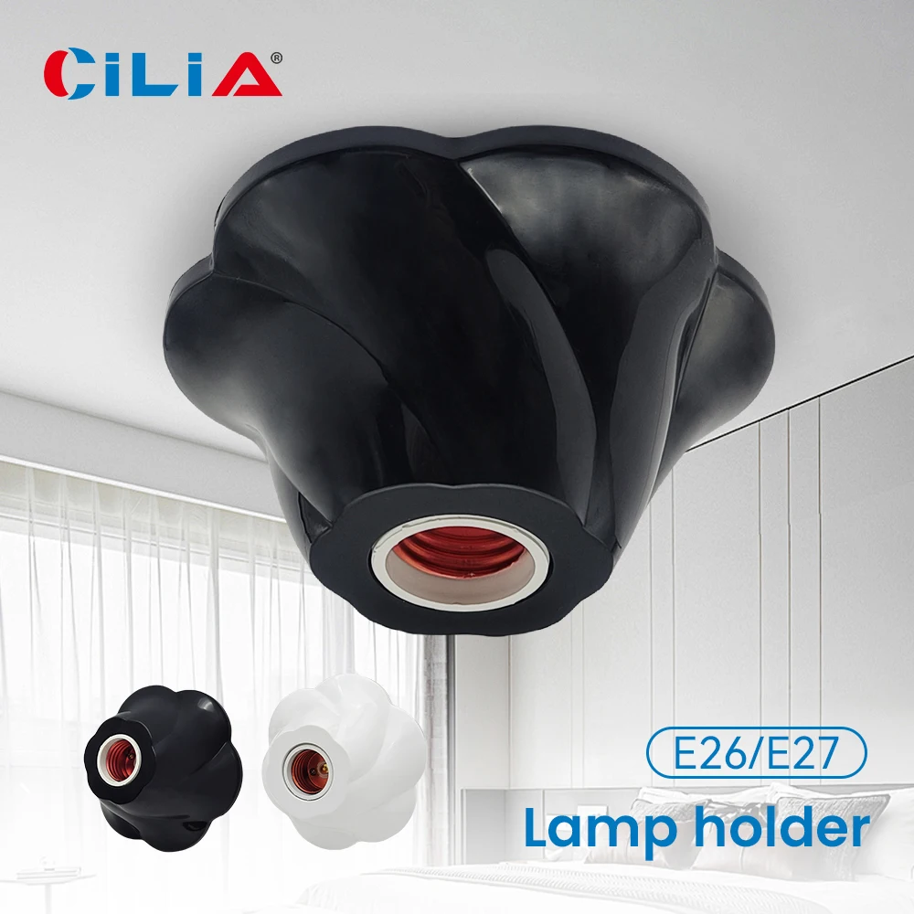 

Cilia Bulb Lamp Holders ,Lamp Bases Socket,E26/E27,110/220V Black/White ABS Material Rose-Shaped Pendant1/2/4/6pcs