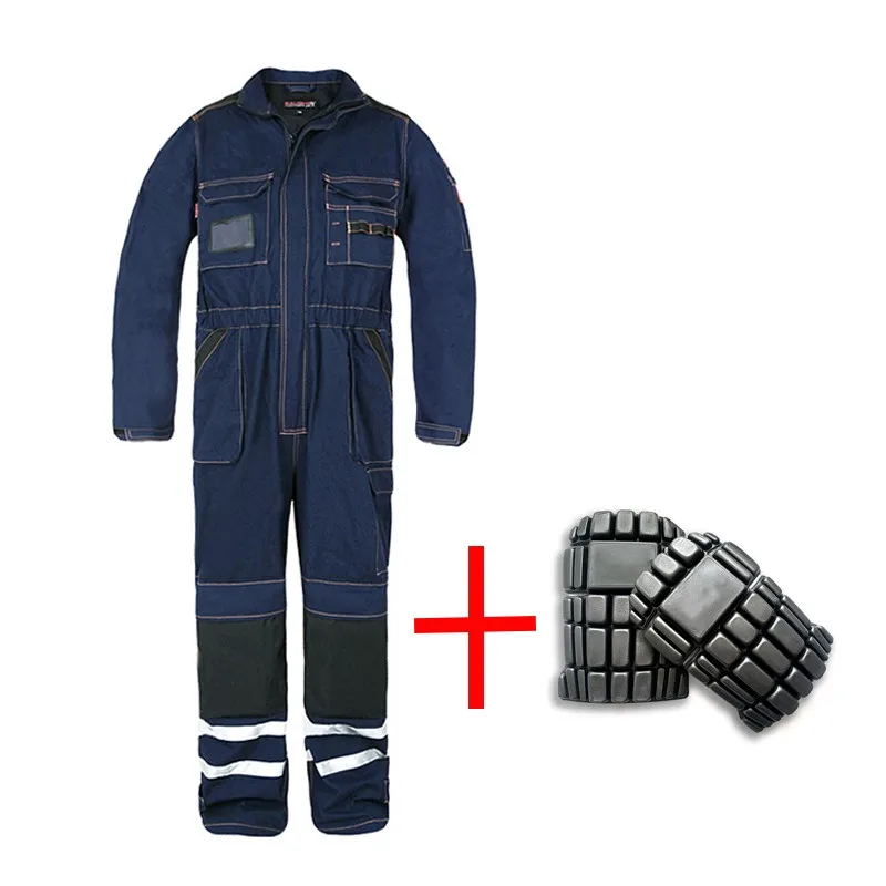 Men Cotton Work Coveralls Repairman Coveralls with Reflective Strip Working Uniforms Flame Retardant Clothing Thermal Insulation