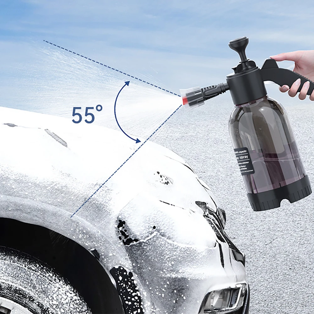 2L Hand Pump Foam Sprayer tools with 3 Types of Nozzle Hand Pneumatic Foam Cannon Snow Foam Car Wash Spray Bottle Car Window