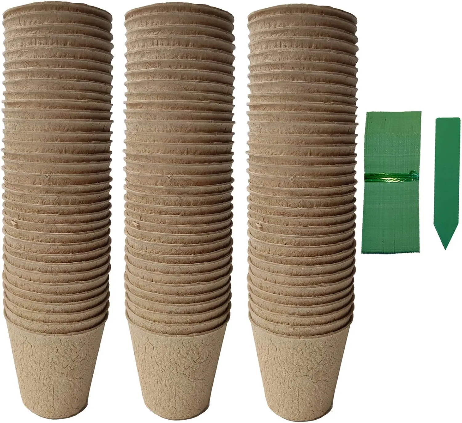 

100 Pack 3 inches Biodegradable Seedling Peat Pots for Plants Seed Starter, Indoor Planting Cups for Seedlings with 100
