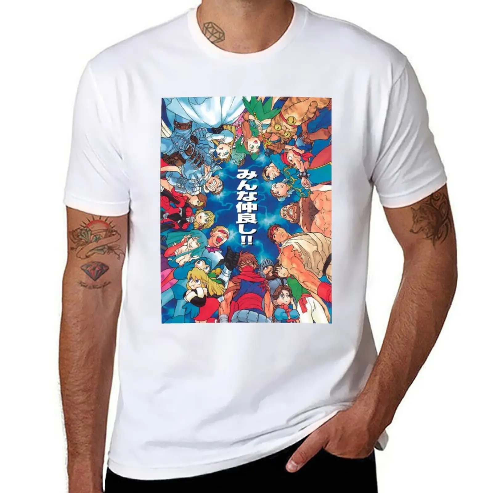 

Retro Capcom art Psx manga style T-Shirt cotton t shirt man anime tshirt graphic t shirts for man T-Shirt