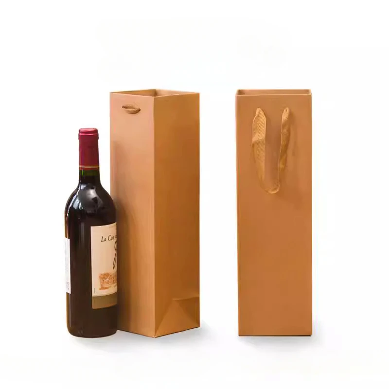 Rotweinverpackung Geschenktüten 6/12 Stück Kraftpapier Einzel-/Doppelflasche Weinverpackungsbeutel Leinengriff Seil GeschenkverpackungVIE LENTE – Detail 3