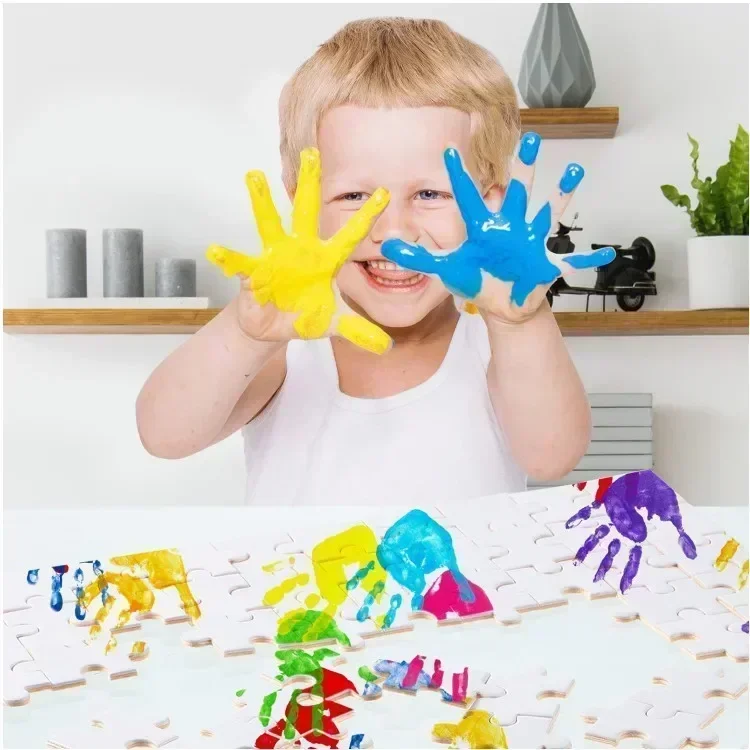 大人と子供のための木製ジグソーパズル,絵画,描画,空白,着色,特殊な形,丸い,長方形