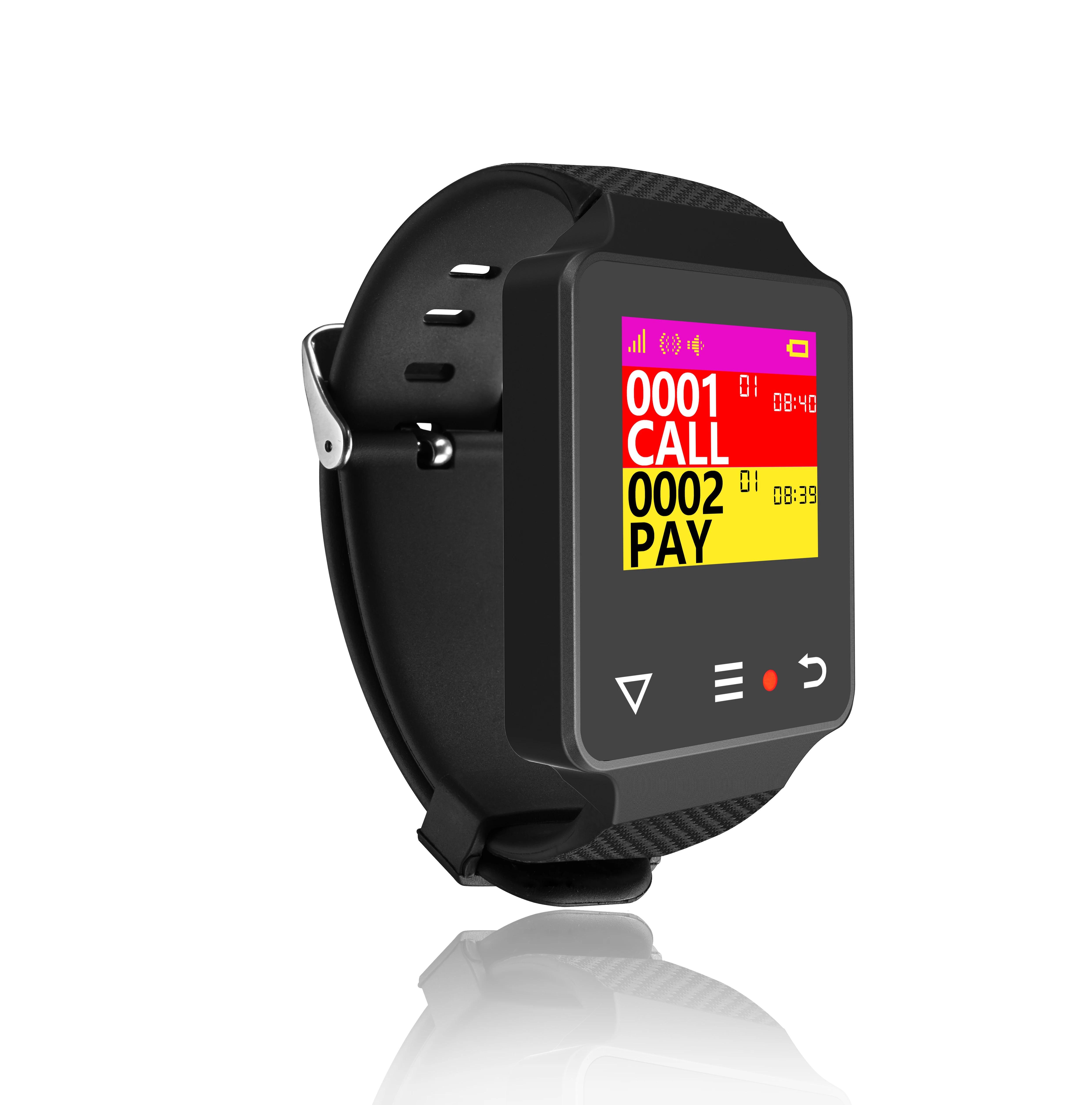Magnetic Suction Charging Easy Replace Wrist Straps Display 4 Calling Numbers Waterproof Restaurant Waiter Hospital Nursing Home