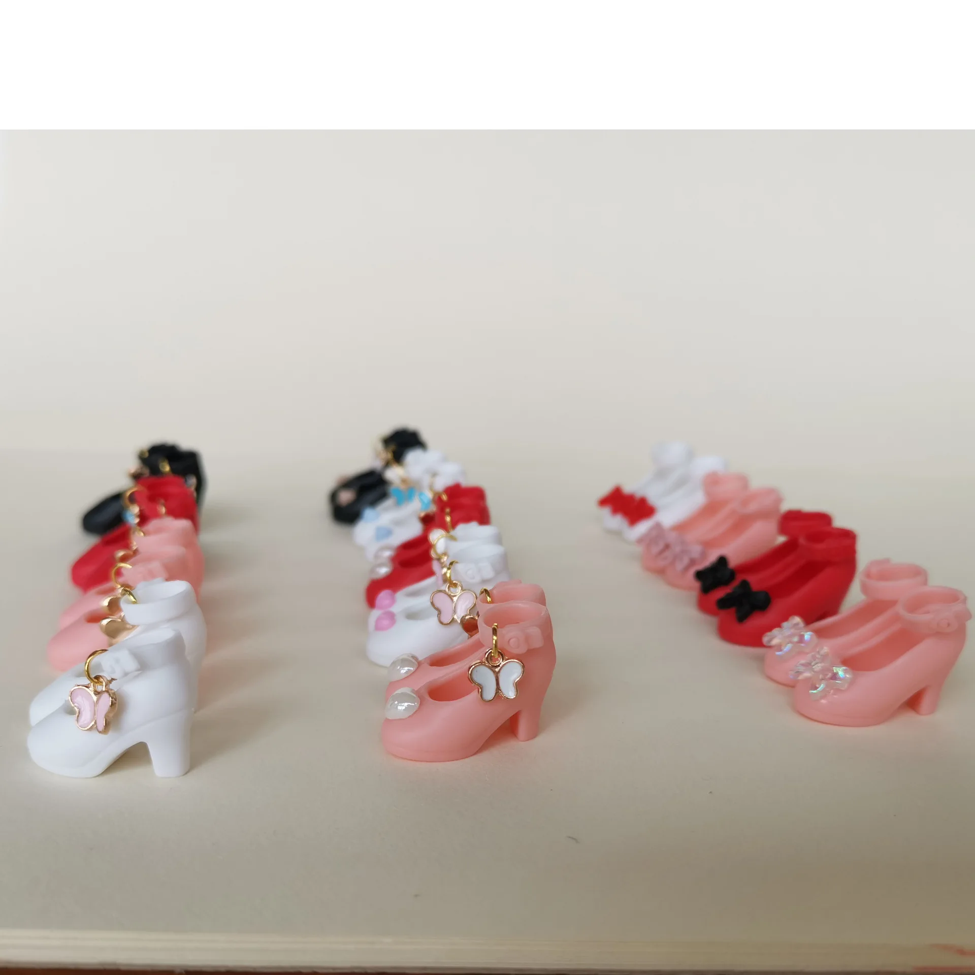30cm Doll Shoes Accessories ST FR Supermodel Doll Shoes 1\6 BABI Fashion Design Butterfly Pearls High Heels Doll Dress Up Shoes