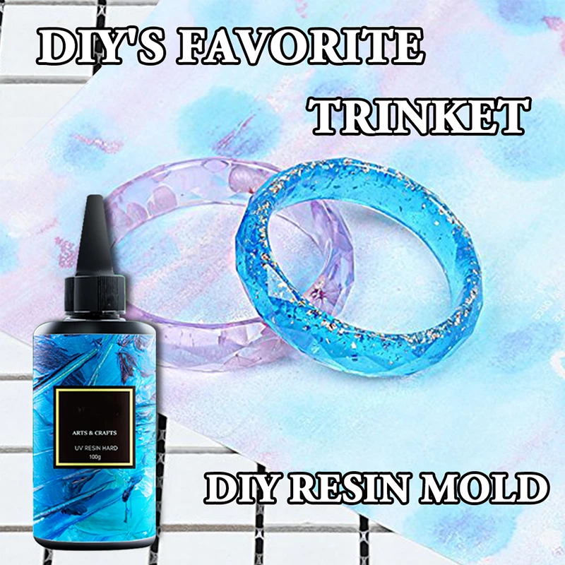 UV Resin Keras 200gm Akrilik Ultraviolet Jelas Transparan untuk Kerajinan Perhiasan Cetakan Transparan Resin Kerajinan Perhiasan Cetakan