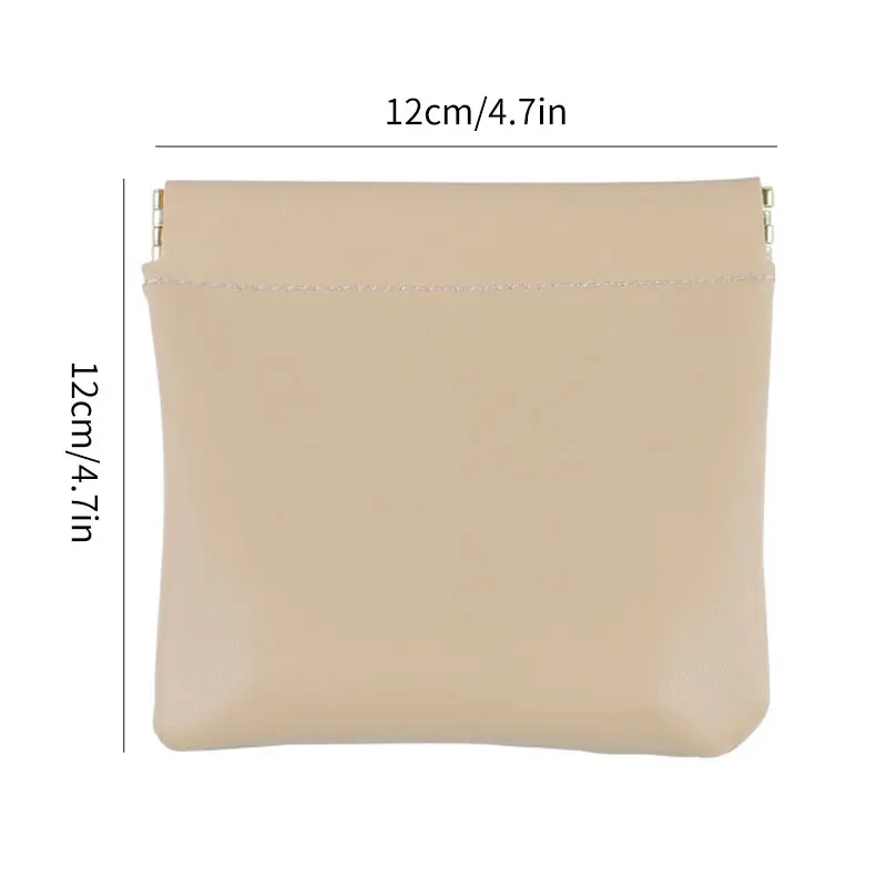 Mini Pocket Cosmetic Bag PU Leather Makeup Bag Portable Square Travel Squeeze Top Make Up Bags for Lipstick Card Coin