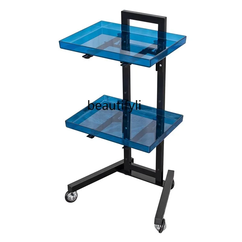 Beauty and Hairdressing Cart Barber Shop Tool Car for Hair Salon Hot Dyeing Bar Car Hand Push Storage Rack