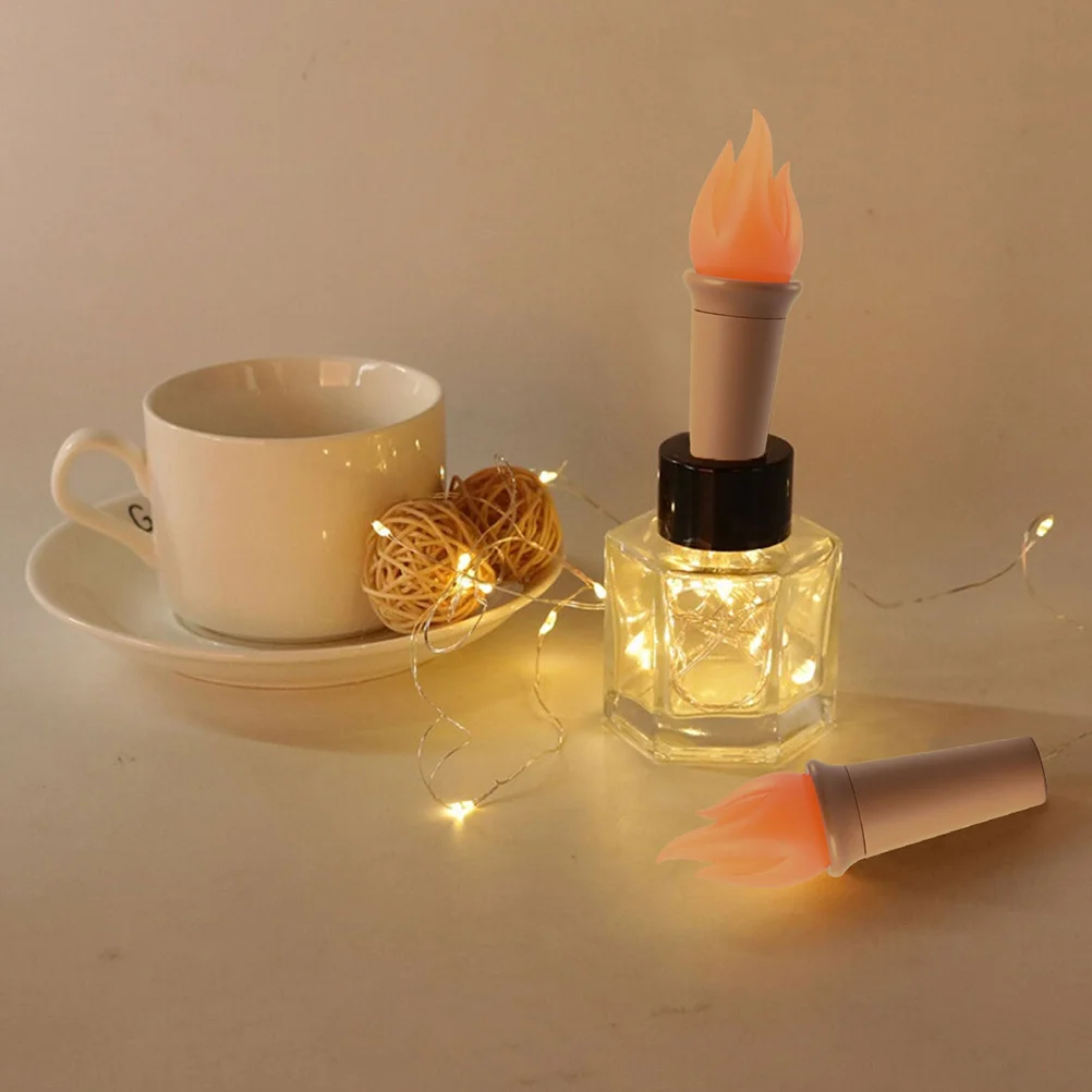 

5pcs Creative Flame Bottle Lights Lamp Strings Home Party Decorations Light Decors Powered 10 Hours Indoor