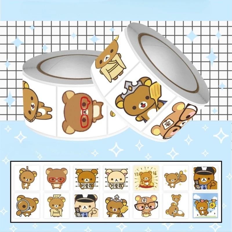 Rilakkuma cartoon avatar curl sticker,high appearance value,cute Ins Rilakkuma small stickers,phone and cup decoration stickers - view 4