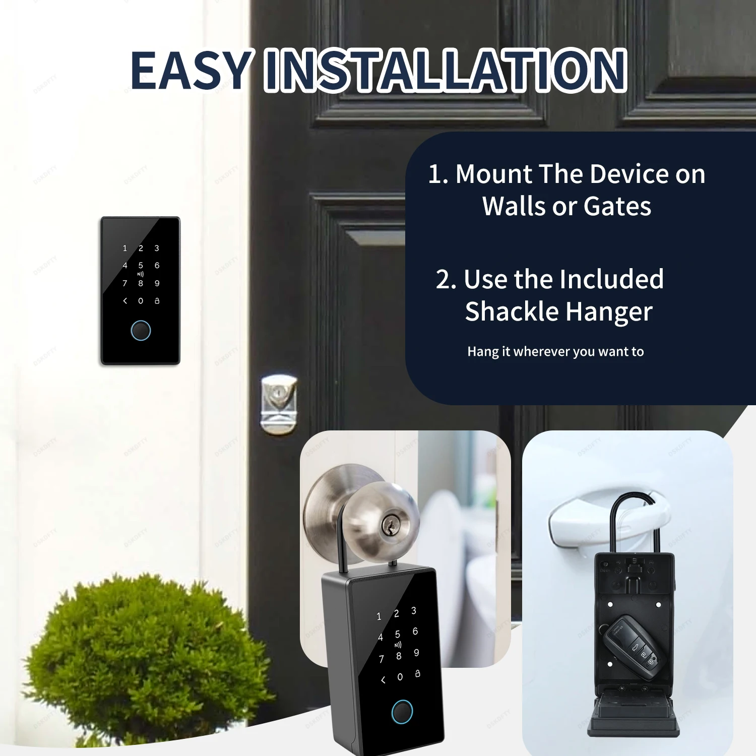 Waterproof Key Safe Box Smart Fingerprint Storage Secret Key Safety Box Tuya or TTlock App Bluetooth to WiFi Hub Unlock Padlock