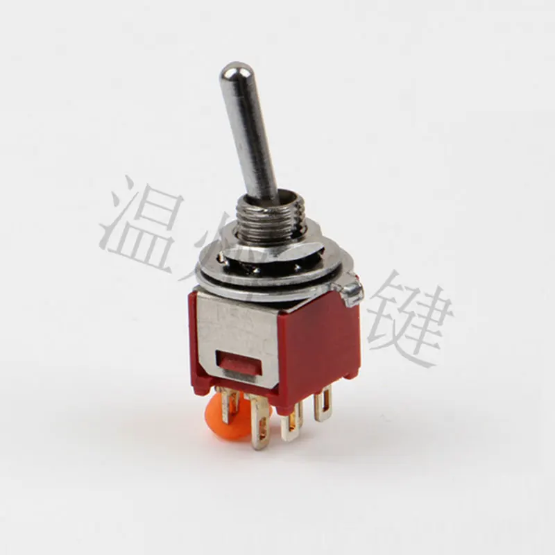 5PCS  SMTS-202-A1-T0 Double hexapod two-step button switch 3A/125V micro-head twister six-pin two-step switch