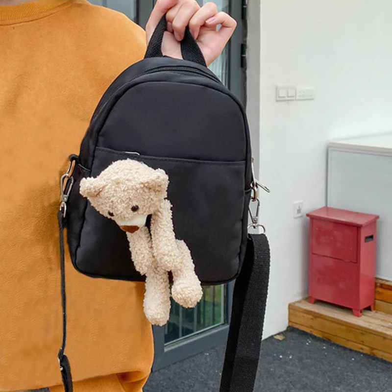 حقيبة ظهر تحمل على شكل دب، عصرية ومتعددة الاستخدامات، يمكن حملها على كتف واحد، وحزام كتف قابل للتعديل