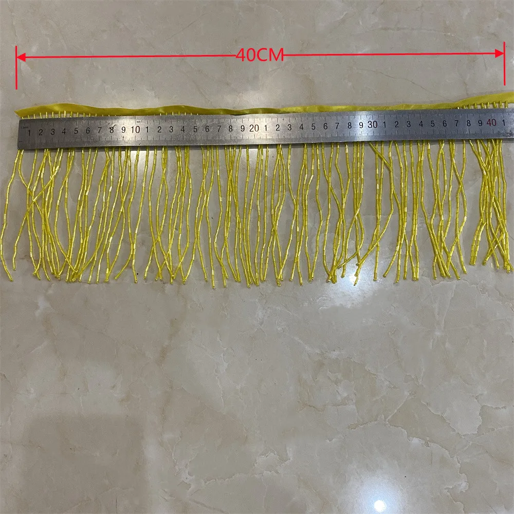 40CM/lot 15cm Width High Quality Tassels Trim Lace Tassel beads Fringe for DIY Curtain Decoration Wedding Jewelry