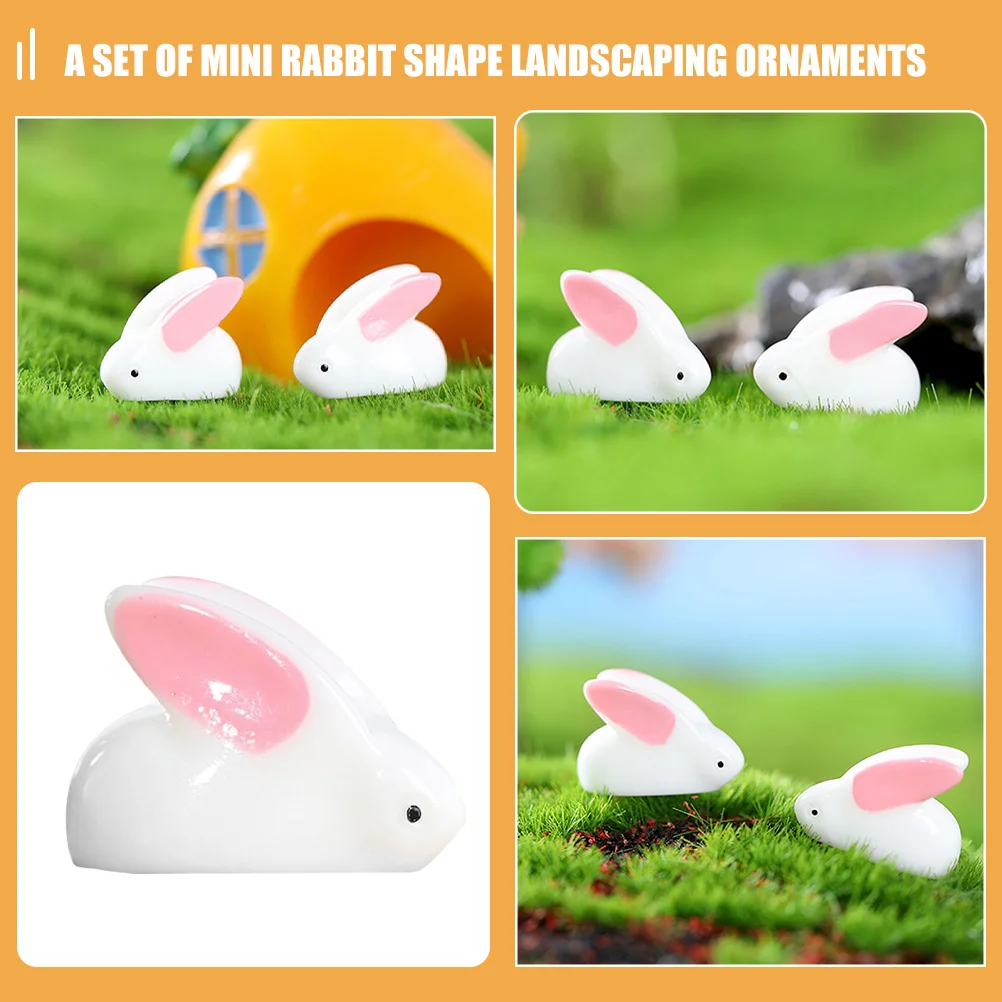

25 шт. миниатюрных фигурок кроликов, милые декоративные кролики из смолы для сада, двора, приборной панели автомобиля, декора кукольного домика, ландшафтного оформления