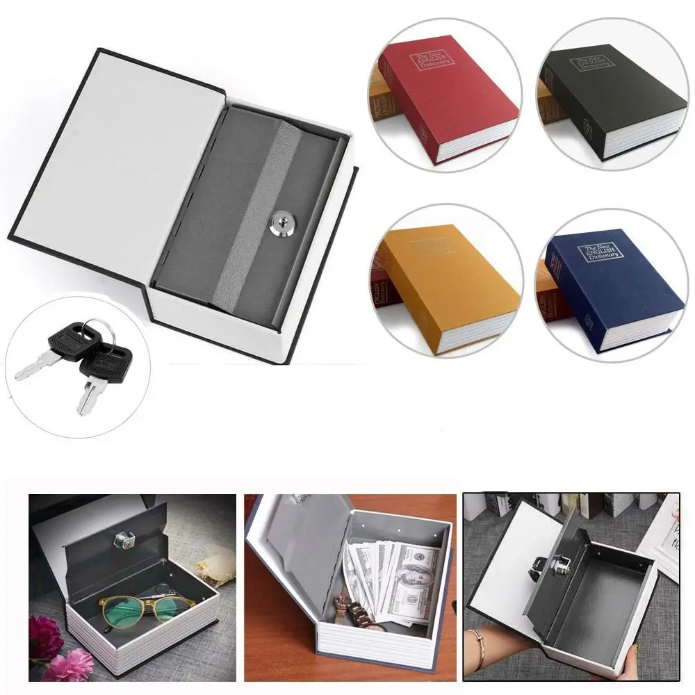 Bank Savings Bank Secret Stash Booksafe Key Box With Lock Dictionary Hollow Book Safe Diversion Metal Box Simulated Book Safe