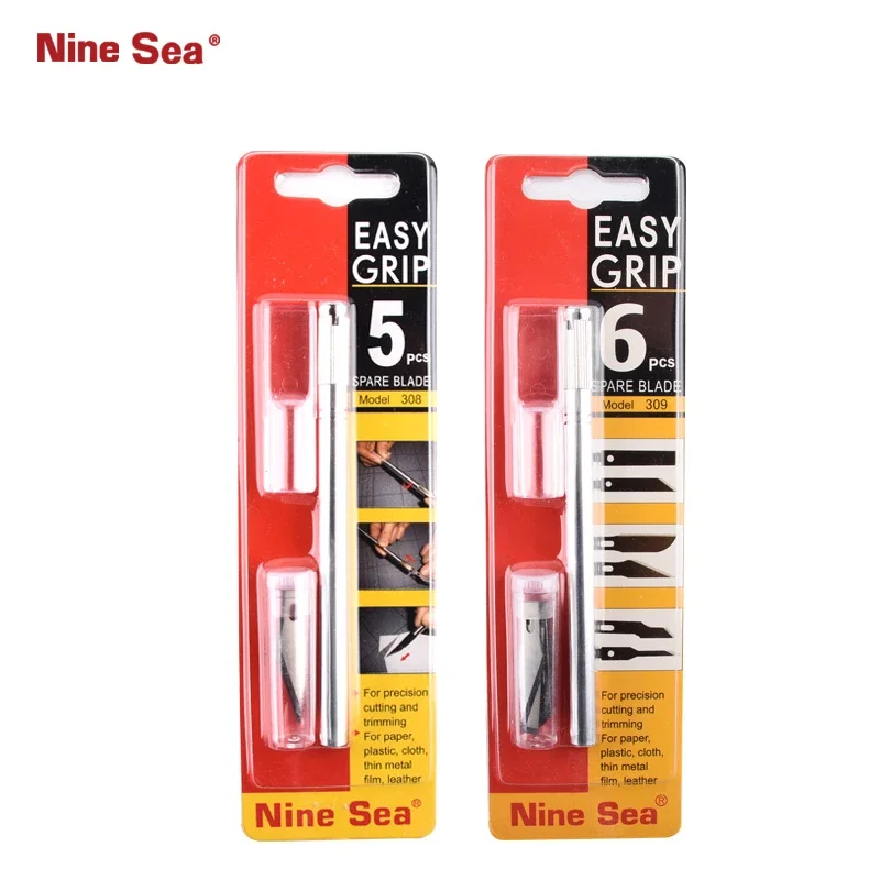 

Nine Sea 308/309 All-Metal Penknife Set with Carving Blades Model Making Carving Knife Easy Grip Art Cutter Plastics Craft Tools