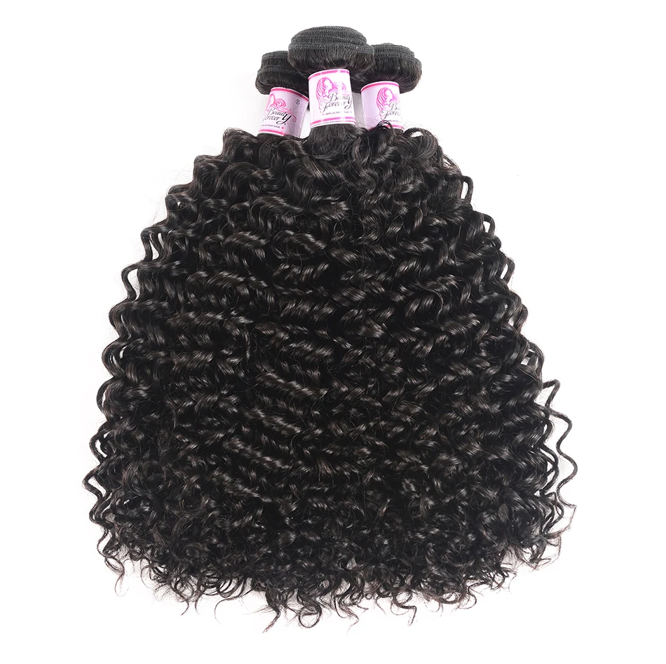 Beautyforever Jerry Curly Bundles Brazilian Raw Human Hair Bundles Deep Wave Thick End 100% Virgin Human Hair Weft 1 3 4 Bundles