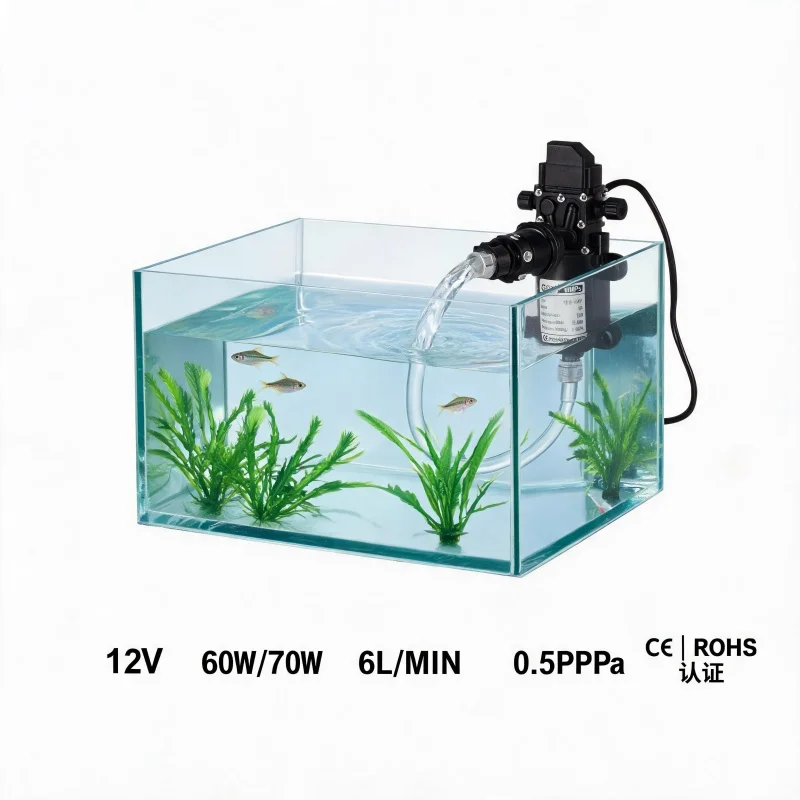 Bomba de água elétrica com diafragma, 12v, 60w, 120psi, bomba autoescorvante de alta pressão, 5l/min, bomba de transferência de água para irrigação agrícola