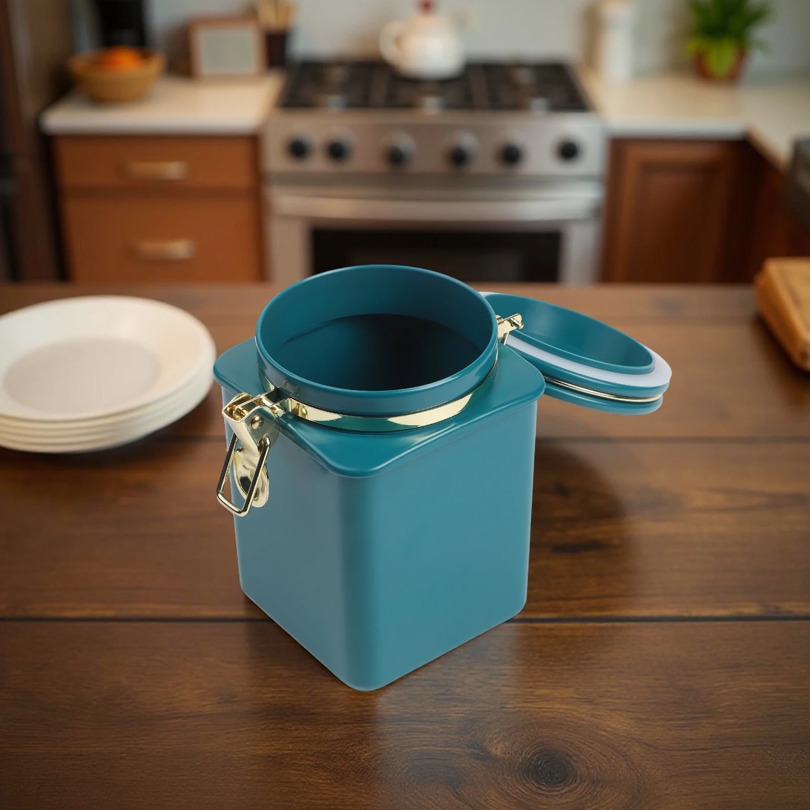 Food Storage Yellow - 豆、コーヒー粉、シリアル用の密閉コーヒーキャニスター - 黄色の保存容器で食品を新鮮に保ち、湿気を防ぎます。