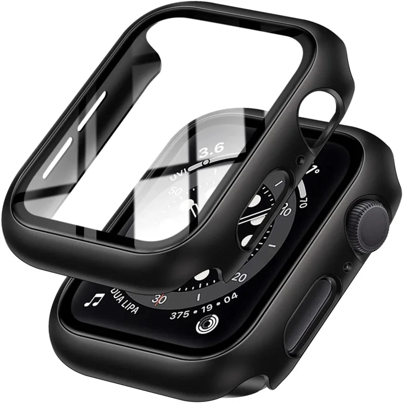 

Стекло + чехол для Apple Watch 8 7 6 SE 5 3 iWatch Аксессуары Защитная пленка для экрана Apple Watch серии 45 мм 41 мм 44 мм 40 мм 42 мм 38 мм