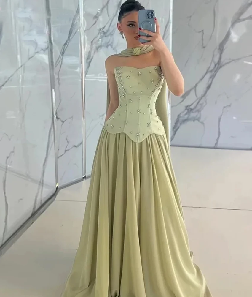 

Customized Temperament Chiffon A-Line Crystal Flowers Ribbons Evening Dress Delicate Sleeveless Sweetheart Floor Length