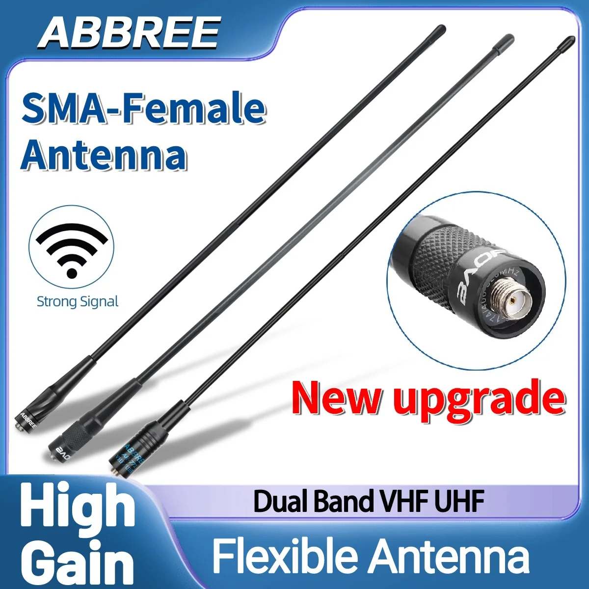 Antena Walkie Talkie ABBREE AR-771 Dual Band SMA-Female High Gain Antenna dla Baofeng UV-5R UV 21 PRO V2 5RH Quansheng UV-K5 8