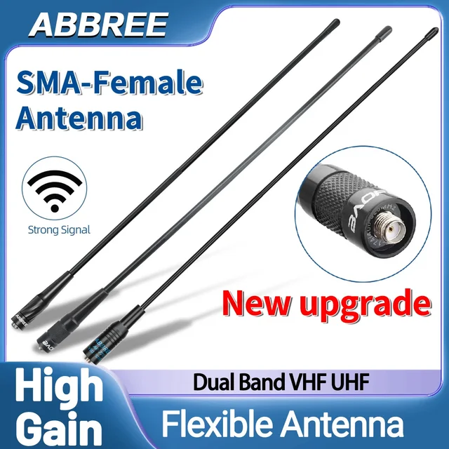Antena Walkie Talkie ABBREE AR-771 Dual Band SMA-Female High Gain Antenna dla Baofeng UV-5R UV 21 PRO V2 5RH Quansheng UV-K5 8