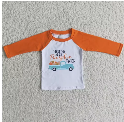 

Фестивальная одежда для маленьких девочек Топы Розовые футболки с длинными рукавами и бантом тыквы Топы Осенний бутик Футболки для маленьких девочек Оптовая продажа Новинка