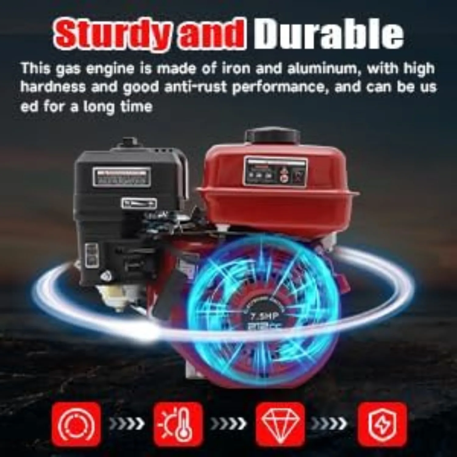 4ストロークガソリンエンジンモーター、7.5馬力ゴーカートエンジン