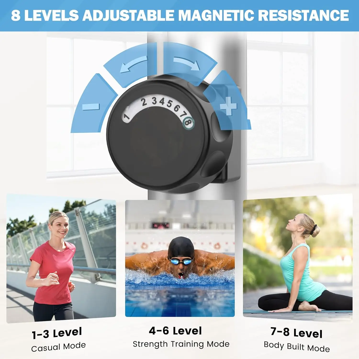 Magnetic Elliptical Training Machines, Hyper-Quiet Fitness Cardio Elliptical Trainer w/ 6KG Flywheel