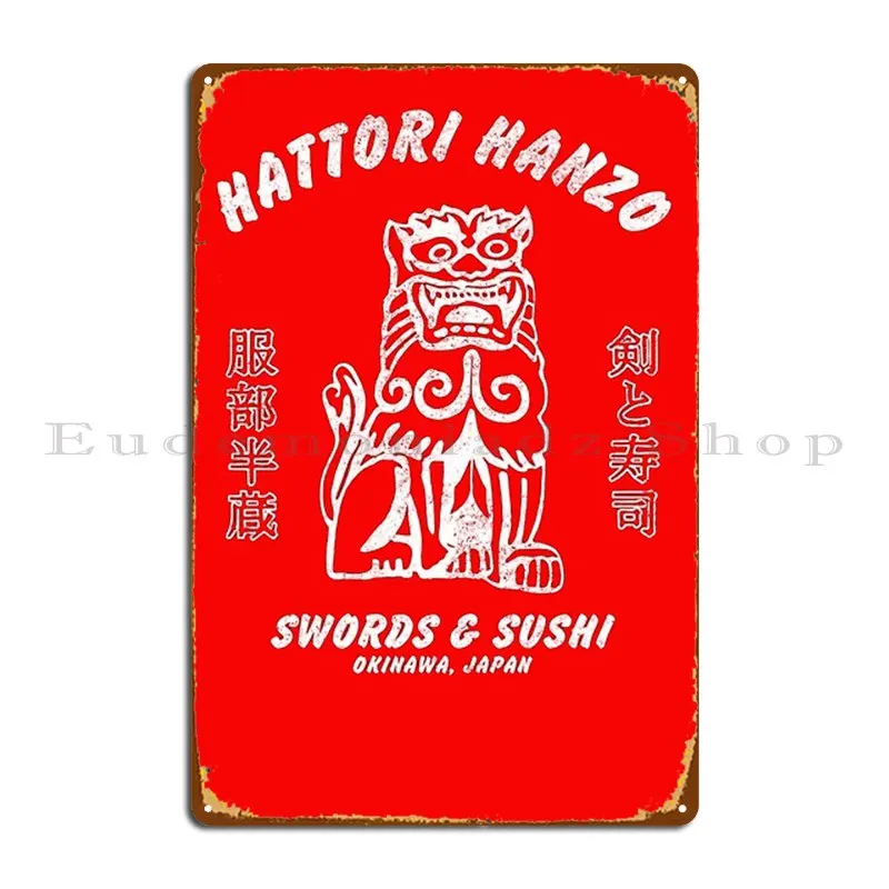 Hattori Hanzo Swords And Sushi Metal Signs Wall Party Printed Wall Cave Pub Tin Sign Poster