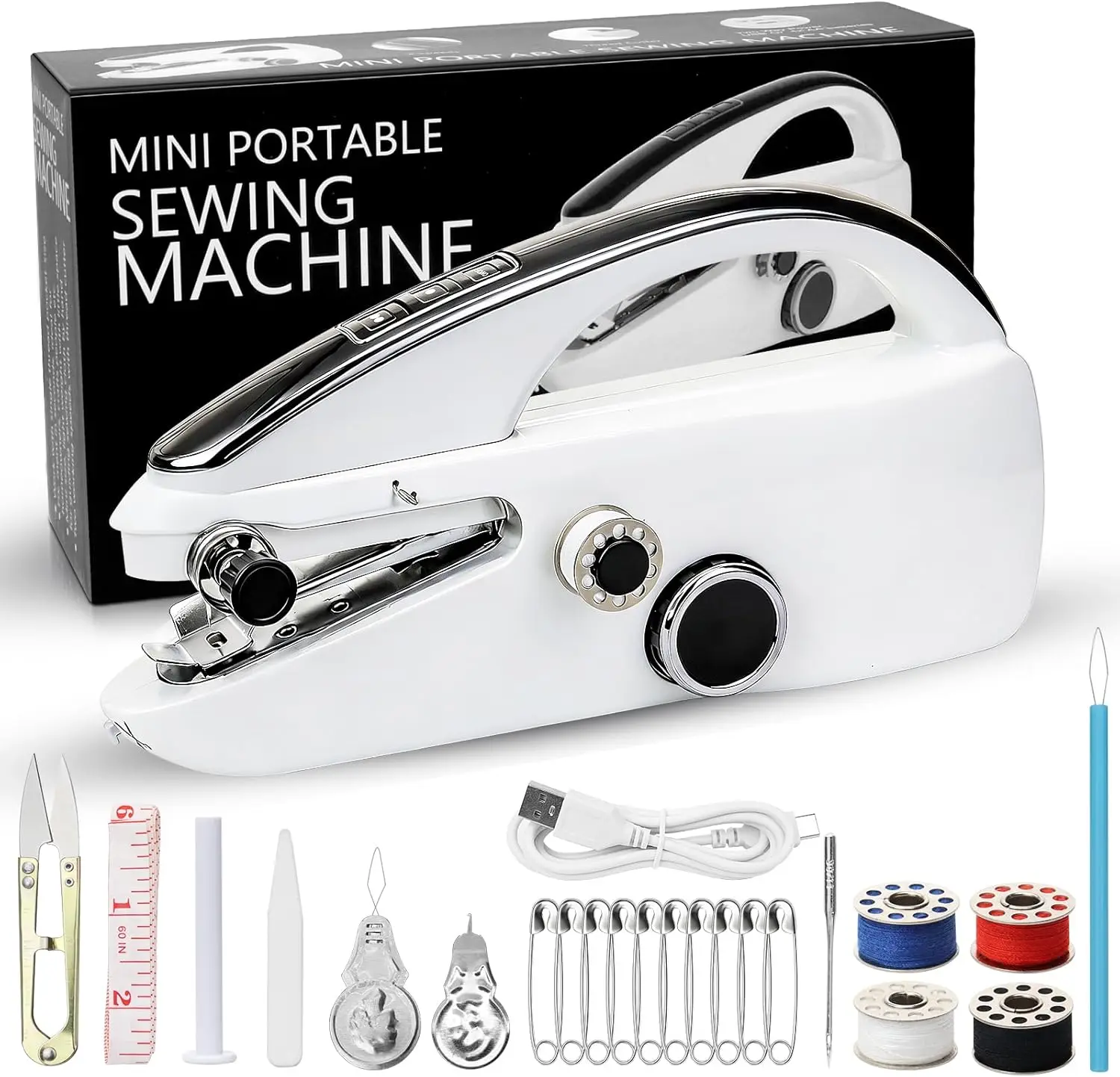 

Handheld Sewing Machine, Portable Mini Sewing Machine with Dual Speed & USB/Battery Power