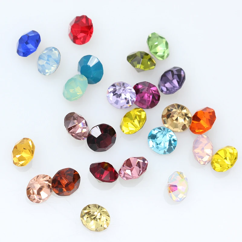 Cuentas de cristal chaton para fabricación de joyas, diamantes de imitación de color redondo ss45, 144/36p